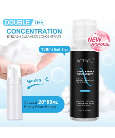 Eyelash Cleanser Concentrate - Professional Lash Shampoo, Paraben & Sulfate Free, Unscented, 100ml - Home & Salon Care - Buy Online on SooperMarket.com
