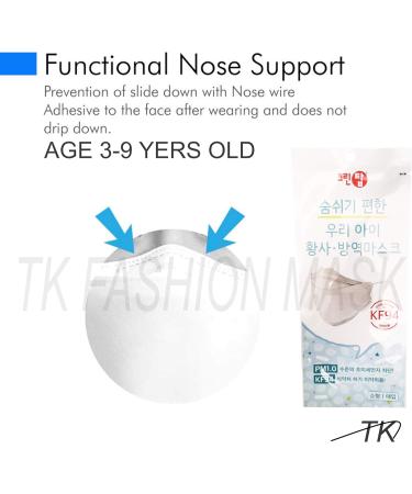 Buy Pack of 20 Kids KF-94 Face Masks - Premium 3D Disposable White 3-Layer Protection Age 3-9 Made in Korea - International Shipping - Buy Online on SooperMarket.com