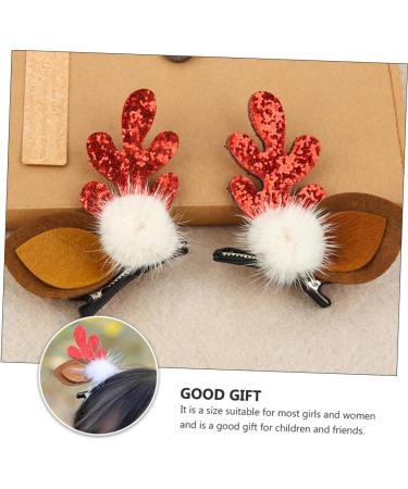 ABOOFAN 4 Pairs Christmas Antler Hair Christmas Hair Barrettes Reindeer Hair Accessory Reindeer Cosplay Clip Hair Clips for Kids Christmas Hair Pin Antlers Flocked Plastic Woman Cute - Buy Online on SooperMarket.com