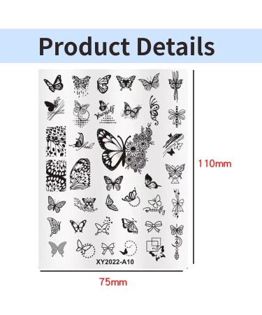 RUNRAYAY Nail Stamping Plates Butterfly Theme Nail Art Plate Stainless Steel Design Stamp Template for Printing Stencil Tools - Buy Online on SooperMarket.com