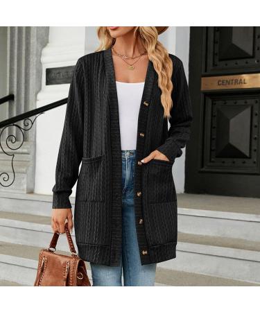 Gefomuofe Cardigan Women's Long Cardigan Lightweight Loose Cardigan Long Cardigan Women's Lightweight Loose Casual Cardigan Sun Protection Shirt Holiday Beach Blouse S Black - Buy Online on SooperMarket.com