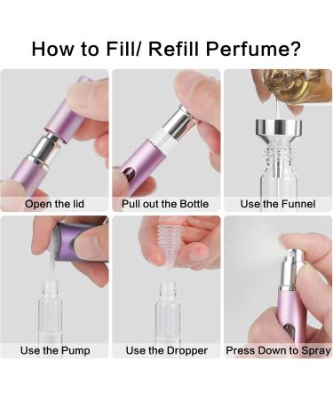 Saiveina 5ml Mini Perfume Atomizer Bottles - Refillable Travel Spray (4 Pack) | Ideal for Cologne & Fragrance - Buy Online on SooperMarket.com