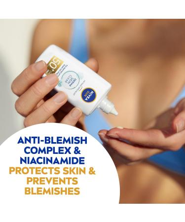 NIVEA SUN Derma Skin Clear SPF50+ (40ml) Face Sunscreen with Anti-Blemish Complex and Niacinamide Protects Against UVA/UVB Rays and Premature Skin Ageing - Buy Online on SooperMarket.com