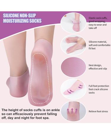Soft Gel Foot Peel Mask & Moisturizing Silicone Socks for Dry Cracked Feet - Hydrating Foot Care Gift for Women - Buy Online on SooperMarket.com
