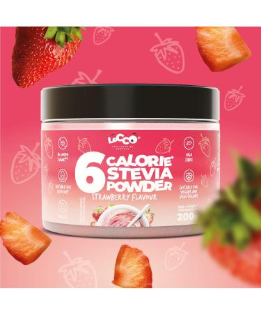 Locco Strawberry Flavour Powder 200g | Low Calorie Vegan Keto | 6 Calories, 0g Fat | Stevia Sweetened | Sugar-Free Natural Aromas | Dietary Supplement - Buy Online on SooperMarket.com