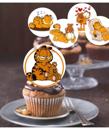 Pre-Cut Garfield 2B Edible Stand up Wafer Paper Cupcake Toppers Cake Decorations Birthday Party Cat (24) - Buy Online on SooperMarket.com