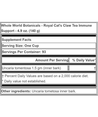 Royal Cat's Claw 4.9 oz (140 g) - Whole World Botanicals | Premium Herbal Supplement - Buy Online on SooperMarket.com