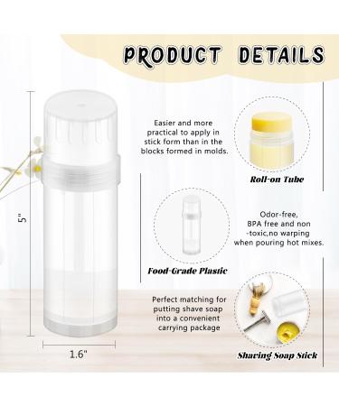 15 Pack 2 oz/60ml Plastic Deodorant Containers Empty Round Twist-Up Solid Stick Tube Container for Homemade Deodorant Shaving Soap Stick Heel Lip Balm Solid Lotion Bars-Top Filling Clear - Buy Online on SooperMarket.com