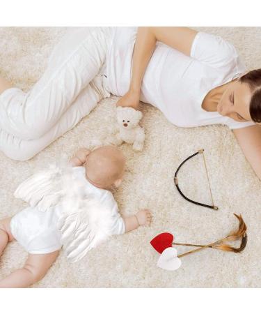 AMOR PRESENT Baby Angel Wings Set | White Newborn Photoshoot Costume with Wings, Headband, Bow, Swords | Photo Prop Outfit 0-18 Months - Buy Online on SooperMarket.com