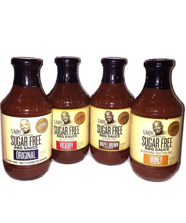 G Hughes Sugar Free BBQ Variety Pack Original, Honey, Maple Brown and Hickory 1.12 Pound (Pack of 4)