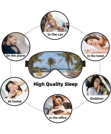 Beach Palm Tree Chairs Eye Mask | Soft Travel Eye Patch for Women | Relaxation & Breathable Sleep Mask - Buy Online on SooperMarket.com