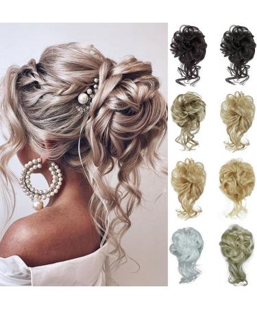 PrinFantasy Messy Hair Bun Chignon Synthetic Extension - Wavy Donut Updo Scrunchy Curly Hairpiece (GBFQ010) - One Size - Buy Online on SooperMarket.com