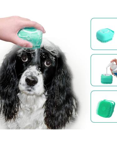 ELEGX Pet Grooming Bath Massage Brush with Soap Dispenser - Yellow - Buy Online on SooperMarket.com