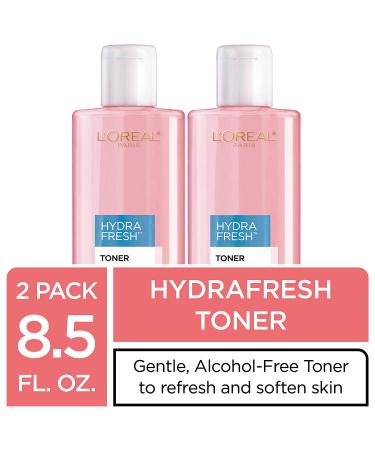 L'Oreal Paris HydraFresh Toner - Alcohol-Free Face Toner with Pro-Vitamin B5 for Smooth & Bright Complexion 8.5 Fl Oz (Pack of 2) - Buy Online on SooperMarket.com
