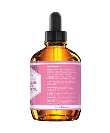 Leven Rose Jamaican Black Castor Seed Oil - 100% Natural Hair Growth Serum & Scalp Treatment - 4 oz - Buy Online on SooperMarket.com