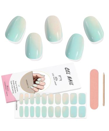 Kalolary Gel Nail Polish Strips Nail Gel Art Sticker Waterproof Full Nail Wraps Decal Sets with Nail File and Stick for Women Girls Nail Art Decor (UV/LED Lamp Required) (D)
