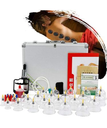 LIANGJUANG cupping set silicone cupping therapy set lure cupping therapy sets wood therapy massage tools kit Relieve Low Back Pain Blood Circulation Beautiful Packaging Non-Glass Chinese Health Vacuum