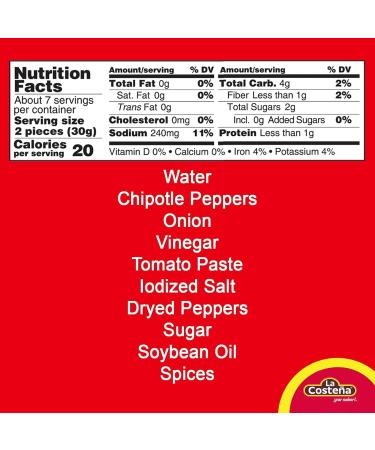 La Costena Chipotles Peppers in Adobo Sauce 220g (Pack of 1) - Buy Online on SooperMarket.com