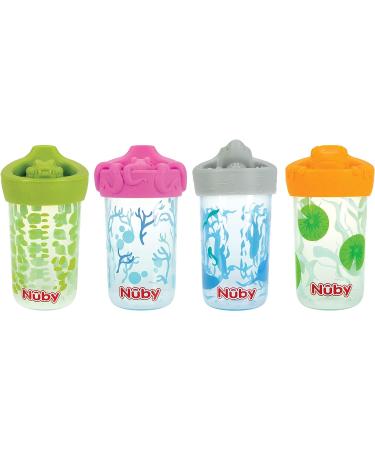 Nuby No Spill 3D Character Sippy Cup 12oz - Alligator Design with Soft Touch Flo Silicone Top - Buy Online on SooperMarket.com