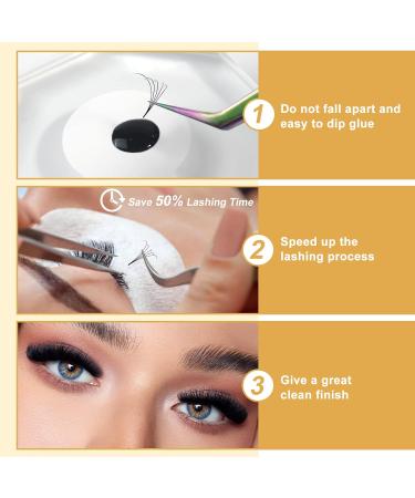5D-0.07D 15mm Pre Made Fan Eyelash Extensions | Long Stem Russian Volume Lashes - Buy Online on SooperMarket.com