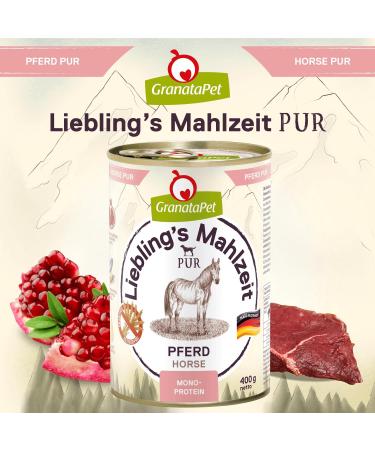 Granatapet Liebling's Meal Pure - Grain-Free Wet Dog Food with High Meat Content 6 x 400g Horse Flavor - Premium Canine Nutrition - Buy Online on SooperMarket.com