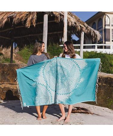 Sand Cloud Turkish Beach Towel - Oversized & Sand Proof - 100% Certified Organic Turkish Towel - Quick Dry Towel for Beach  Blanket or Bath Towel - As Seen on Shark Tank - Mandala Sea Turtle Green Mandala Sea Turtle Green Regular - Buy Online on SooperMarket.com