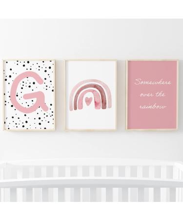 Pompom Prints Set of 3 Girls Bedroom Prints Rainbow Nursery Prints Scandi Boho Style Nursery Decor Playroom Prints Picture Frames not Included (8x10 Inch G) 8x10 Inch G
