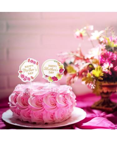 Happy Mother s Day Cupcake Toppers 24PCS Best Mom Ever Floral Cake Toppers Mother s Day Cake Decorations Mother Birthday Party Decorations Supplies - Buy Online on SooperMarket.com
