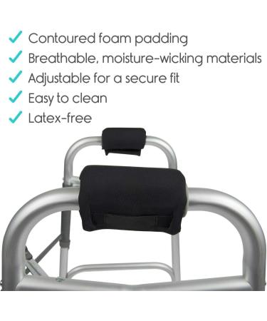 Walking aid arm pad 1 Pair Walking Arm Crutch Handle Pads Walker Grips Soft Padded Hand Covers Non slip Comfortable Cushion Padding Wicking Comfort Washable Black - Buy Online on SooperMarket.com