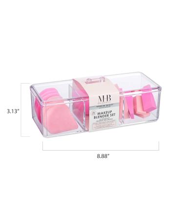 Expressions 16pc Makeup Blender Set - Pink Beauty Sponges Wedges & Organizer for Flawless Makeup Application | Assorted Blenders - Shop Internationally - Buy Online on SooperMarket.com