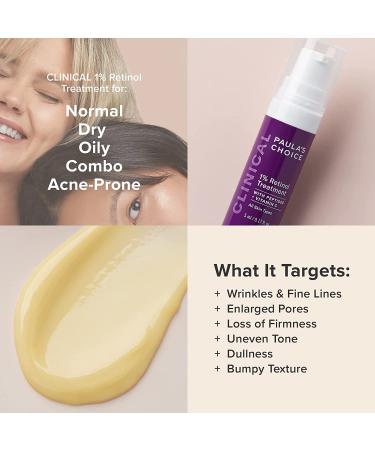 Paula's Choice Clinical 1% Retinol Treatment Cream with Peptides, Vitamin C & Licorice Extract - Anti-Aging & Wrinkles - Travel Size 0.17 Fl Oz - Buy Online on SooperMarket.com