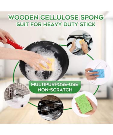 Biodegradable Colored Kitchen Sponge 16-Pack - Non-Scratch Cellulose Dishwashing Sponge - Natural Cleaning Scrub - 16 Count - Buy Online on SooperMarket.com
