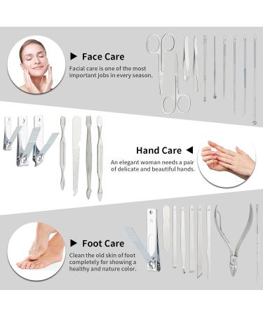 Coolzon 26-Part Professional Nail Clip Set | Stainless Steel Manicure & Pedicure Tools | Advanced Zip Pocket Design - Brown - Buy Online on SooperMarket.com
