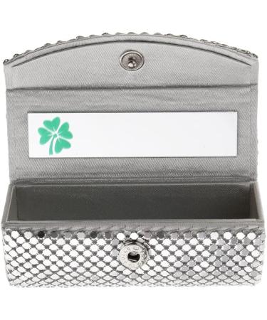 Buy Silver Lipstick Box with Mirror & Snap Fastener | Stylish Lipstick Case for Travel & Storage - Buy Online on SooperMarket.com