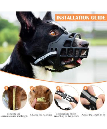 Vossot Silicone Basket Muzzle for Small & Medium Dogs - Adjustable Black Eat & Drink Friendly - Buy Online on SooperMarket.com