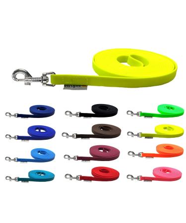 Terrified leash for dogs Biothane dog leash medium / large dogs width 16mm / 3m / 5m / 10m / 15m (1m without hand loop neon yellow) 1m without hand loop neon yellow