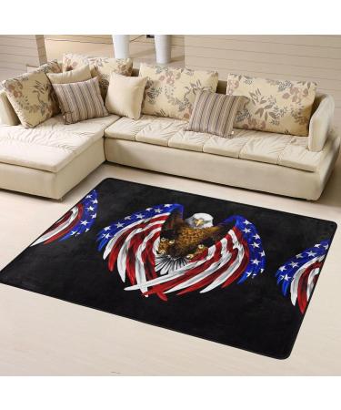 USA Flag Patriotic Eagle Flannel Non-Slip Floor Mat | Comfortable Lint-Free Relieves Foot Pressure | 63x48 Inches - Perfect for Any Occasion - Buy Online on SooperMarket.com