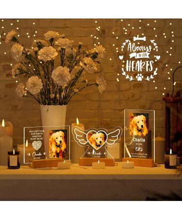 Personalized Dog Memorial Night Light - Custom Photo Pet Loss Gift with Name & Date - Cat Memorial Frame - Sympathy Gift - Buy Online on SooperMarket.com
