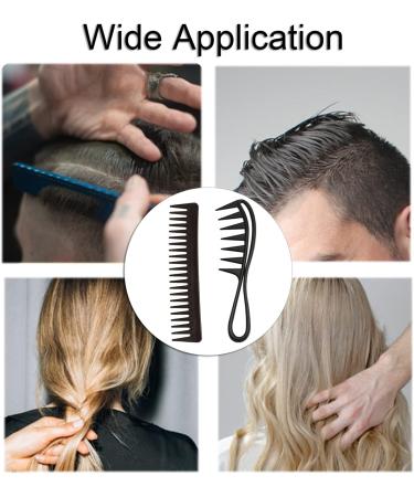 Yoezuo Wide Tooth Comb 2 PCS Curling Comb Coarse Tooth Comb Hair Comb Set Heat Resistant Antistatic Coarse Hair Comb Styling Comb for Women Men Hair Styling Salon (Black) - Buy Online on SooperMarket.com