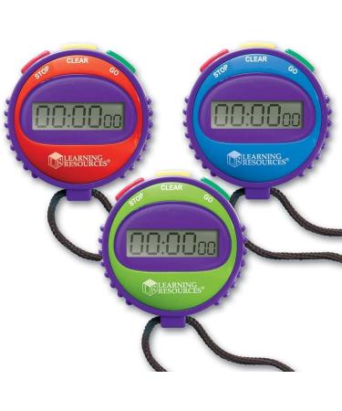 Learning Resources Simple 3 Button Stopwatch for Science Investigations and Math Exercises | Ages 5 - Buy Online on SooperMarket.com