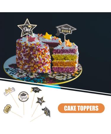 HOLIDYOYO 24pcs Graduation Cupcake Toppers Picks Class of 2024 Cake Toppers Congrats Grad Cake Picks Dessert Toppers Toothpick For Graduation Party Supplies Cake Decorations - Buy Online on SooperMarket.com