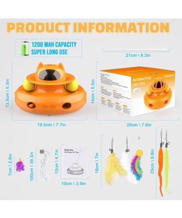 Dreamon 4-in-1 Interactive Electric Cat Toy - Self-Entertainment Cat Intelligence Toy with 5 Spring Replacements & USB | Best for International Shipping - Buy Online on SooperMarket.com