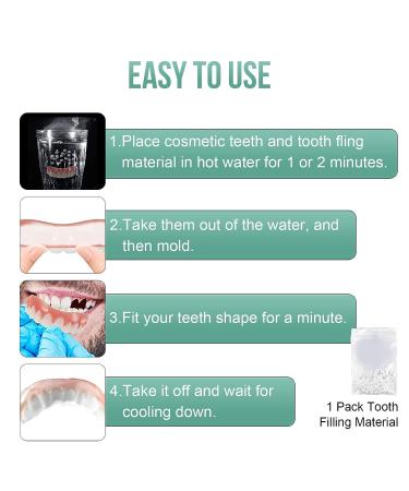 2 PCS Fake Teeth Veneers for Temporary Tooth Repair - Men and Women | Dental Veneers for Upper and Lower Jaw | Regain a Confident Smile with Bright White Results - Buy Online on SooperMarket.com