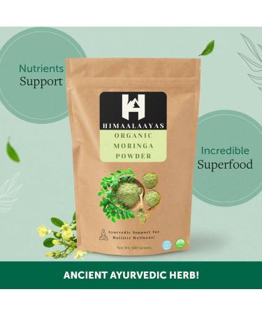 Himaalaayas Moringa Powder 100 Grams Moringa Oleifera Leaf Powder - Gluten Free Non-GMO & Vegan | Perfect for Smoothies Drinks Tea & Recipes - Buy Online on SooperMarket.com