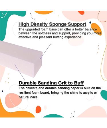 10 Pcs Nail Buffer Block Set for Acrylic & Natural Nails - 4 Sided Sanding Buffers for Gel Nails - Professional Manicure Polisher & Fingernail Shine Buffing Filer - Medium Grit (White) - Buy Online on SooperMarket.com