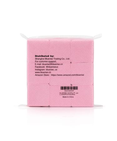 BLUERISE 1000Pcs Pink Nail Polish Remover Pads - Lint Free Nail Wipes for Eyelash Extension Glue Cleaning - Soft & Absorbable - 1000 Count - Buy Online on SooperMarket.com