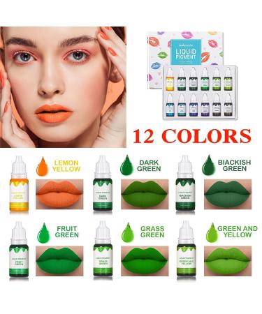 QIUFSSE DIY Lip Gloss Pigment Set - 12 Colors, Natural & High Color Rendering, Multifunctional Liquid Pigment for Lip Gloss Making - Set B - Buy Online on SooperMarket.com