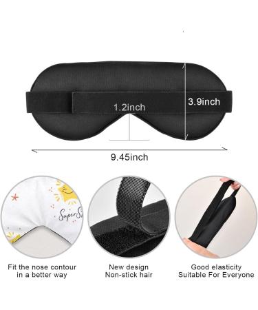 Haskirky Light Blocking Eye Mask for Deep Sleep - Breathable & Adjustable for Adults - Ideal for Travel, Yoga, Meditation - Cute Kawaii Stars Design - Buy Online on SooperMarket.com