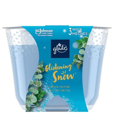 Glade Holiday Scented Candle Glistening Snow Air Freshener Infused with Essential Oils 3-Wick Candle 1 Count