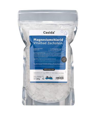 Magnesium chloride Vitalbad 1000 g - original Zechstein mineral - purely natural magnesium chloride hexahydrate for swimming or foot bath - suitable for magnesium oil